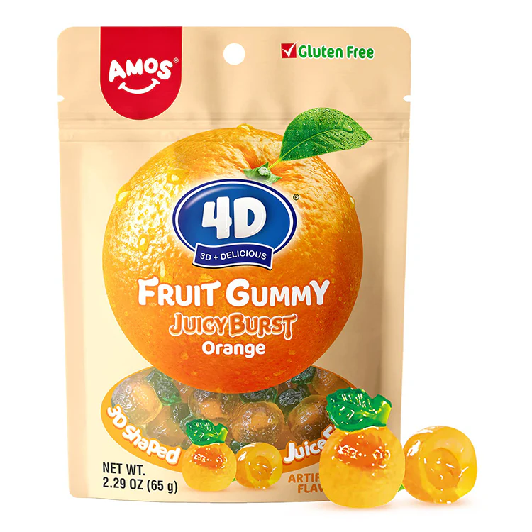 Amos 4D Fruit Gummy Orange Burst (36 x 65g)
