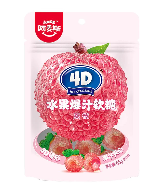 Amos – 4D Gummy Litchi Burst (32 x 65g)