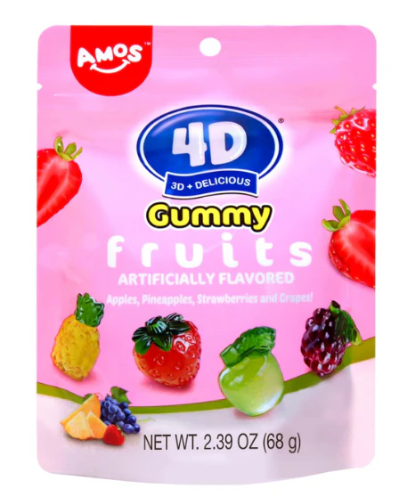 Amos – Gummy Fruit Juice (32 x 72g)