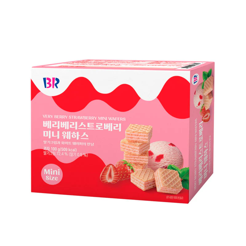 Baskin Robbins Berry Berry Strawberry Mini Wafers (24 x 100g)