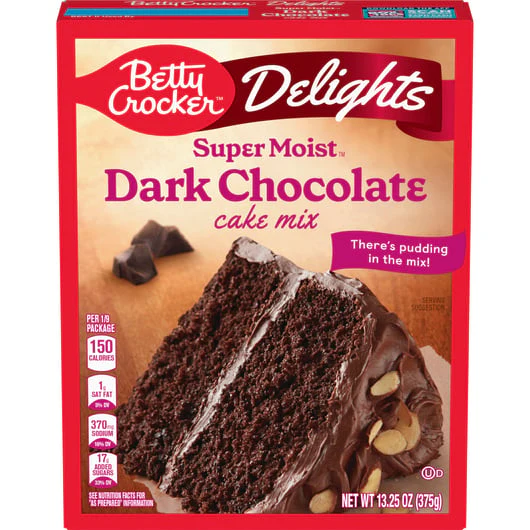 Betty Crocker - Delights Super Moist Cake Mix Dark Chocolate (12 x 13.25oz)