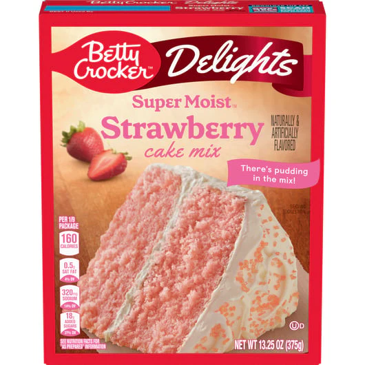 Betty Crocker - Delights Super Moist Cake Mix Strawberry (12 x 13.25oz)