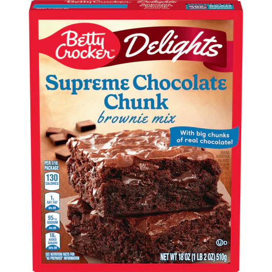 Betty Crocker - Delights Supreme Brownie Mix, Chocolate Chunk (12 x 18oz)