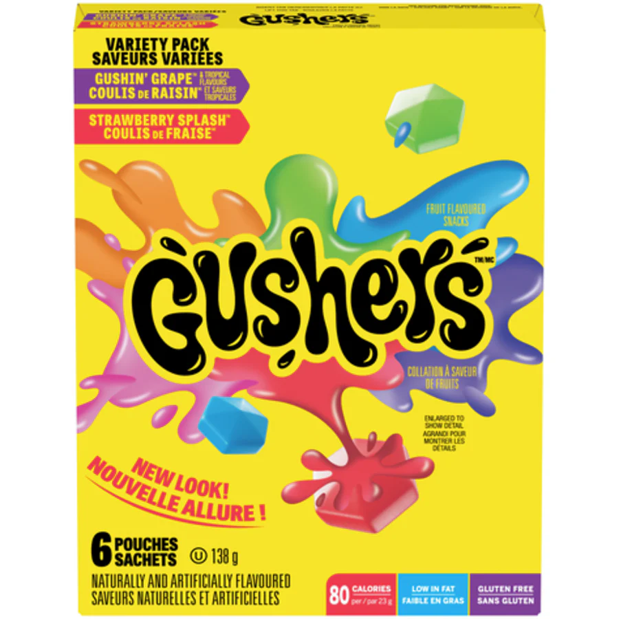 Betty Crocker - Fruit Gushers Variety Pack 6ct (10 x 138g)