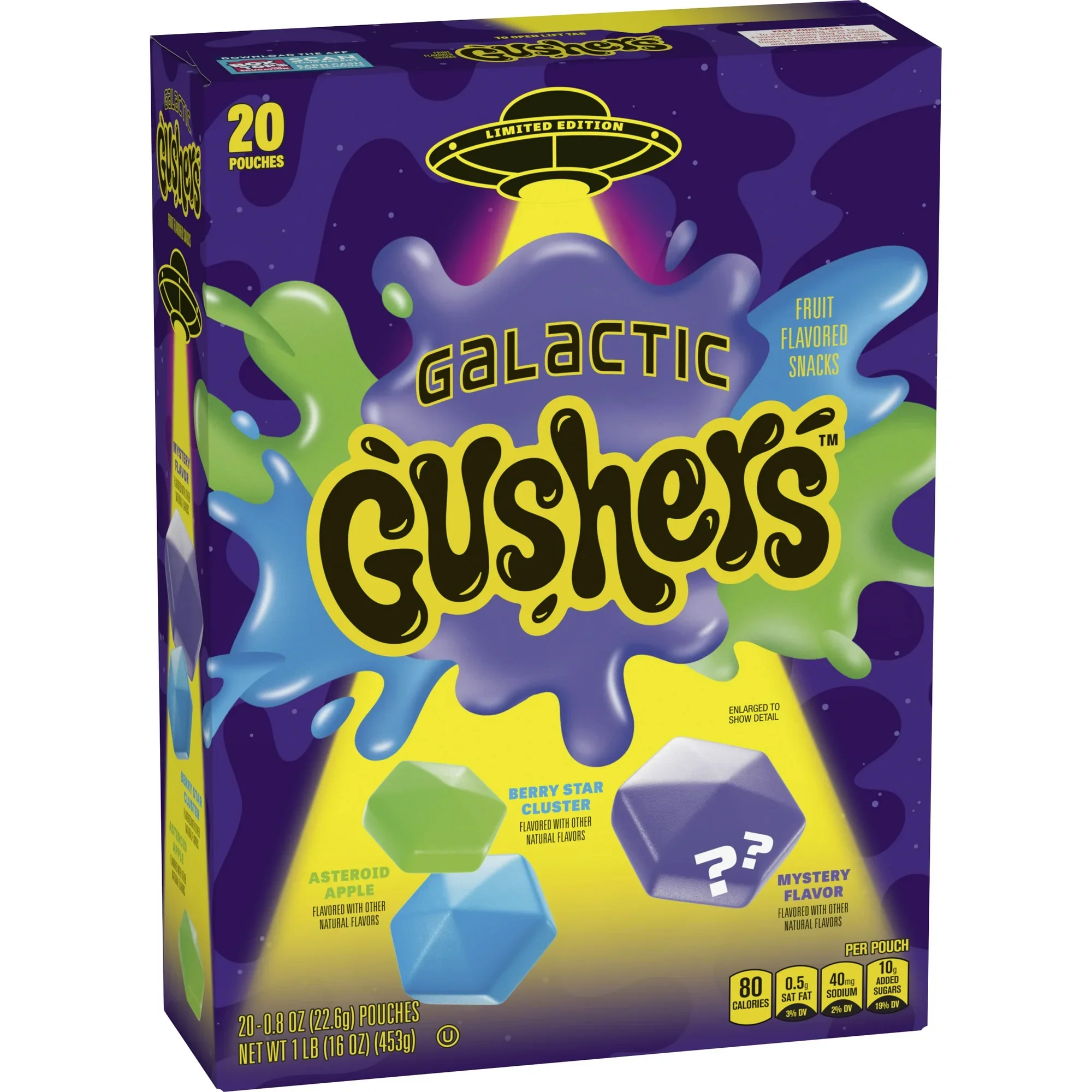 Betty Crocker Fruit Snacks - Galactic Gushers 20CT (6 x 16oz)
