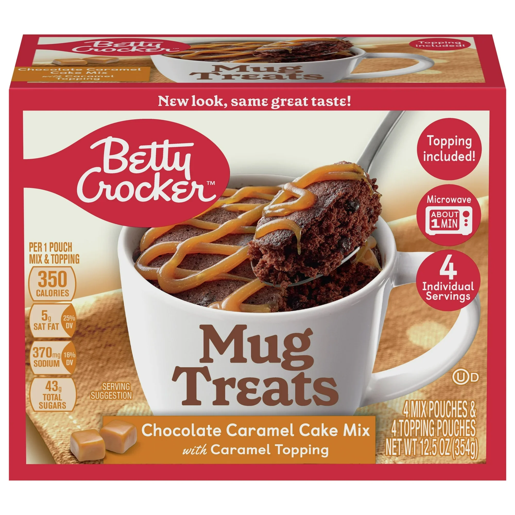 Betty Crocker - Mug Treats Cake Mix Chocolate Caramel 4CT (6 x 12.5oz)