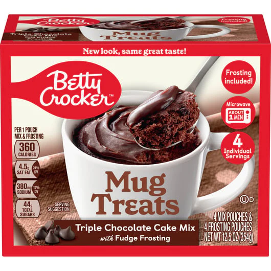 Betty Crocker - Mug Treats Cake Mix Triple Chocolate (6 x 12.5oz)