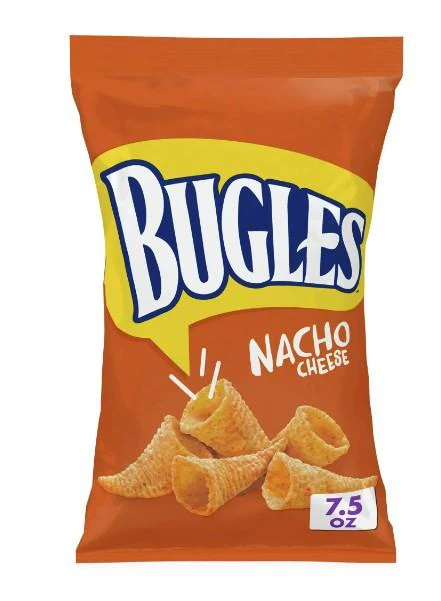 Bugles - Crispy Corn Snacks, Nacho Cheese (8 x 7.5oz)
