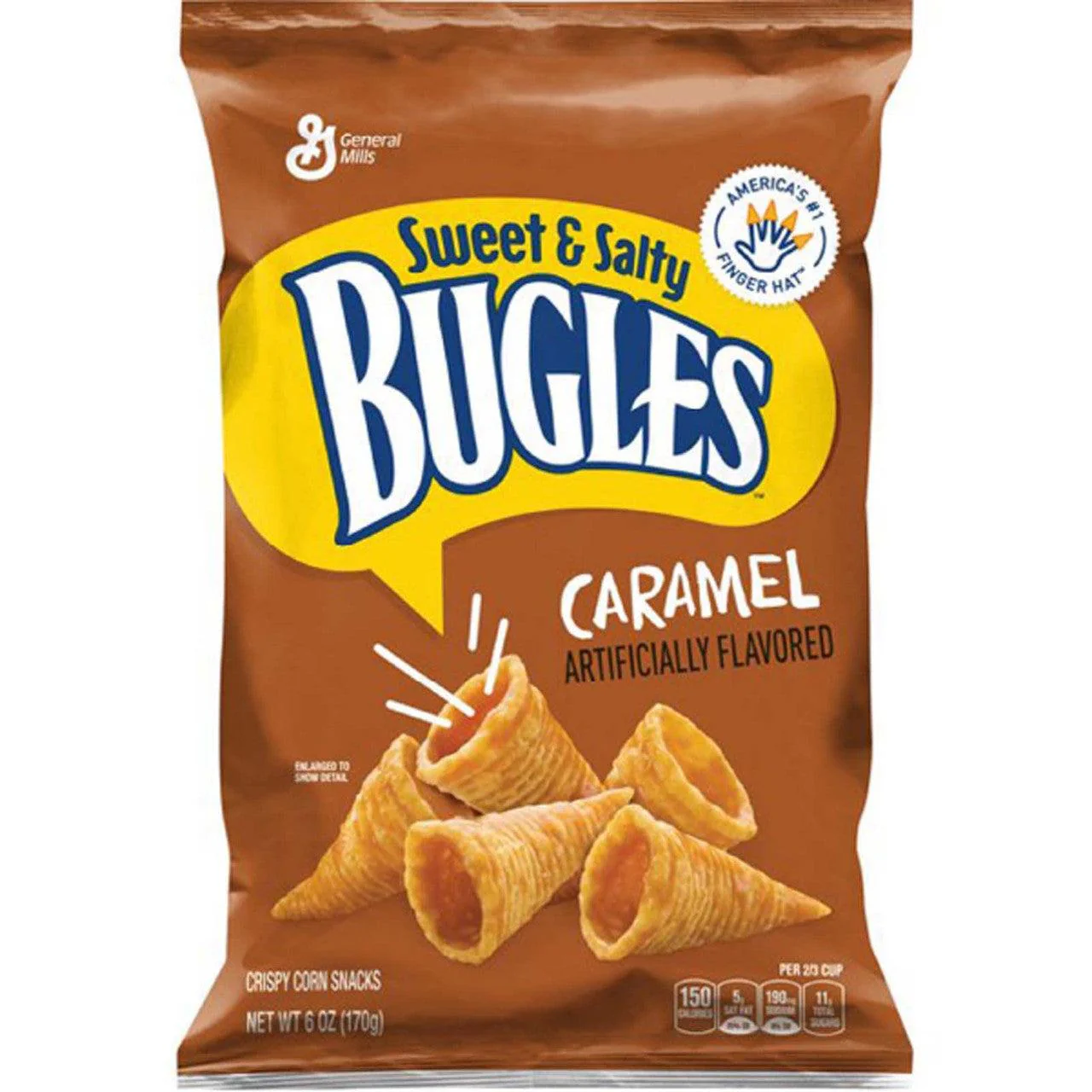 Bugles - Sweet & Salty Crispy Corn Snacks, Caramel (12 x 6oz)