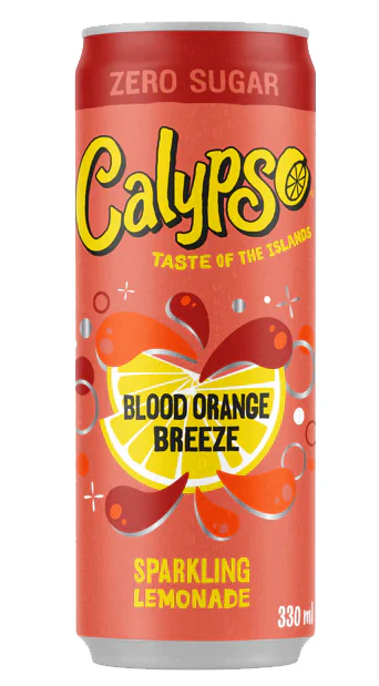 Calypso - Blood Orange Breeze Zero Sugar Sparkling Lemonade Can (12 x 330ml)