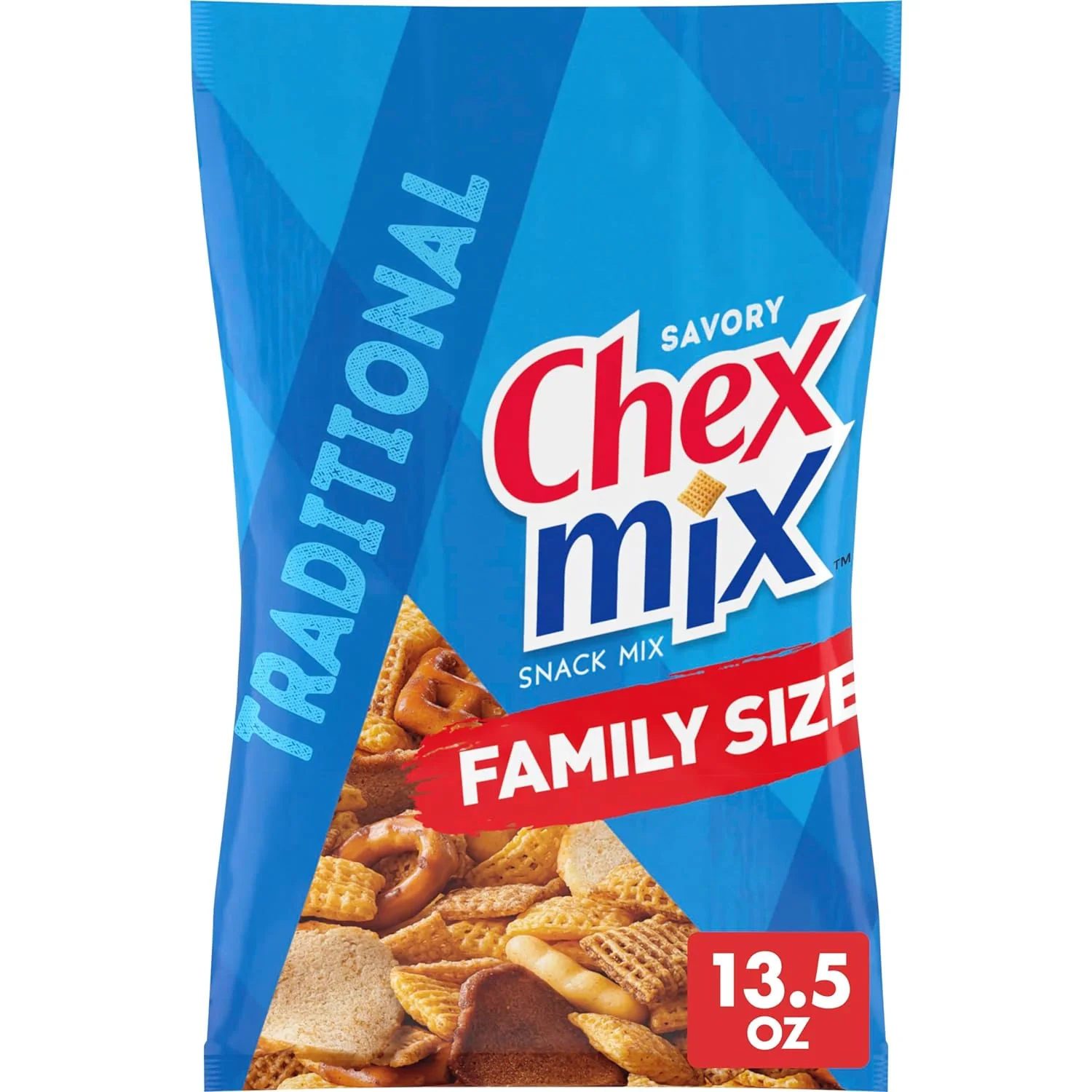 Chex Mix - Savory Snack Mix, Traditional Family Size (8 x 13.5oz)