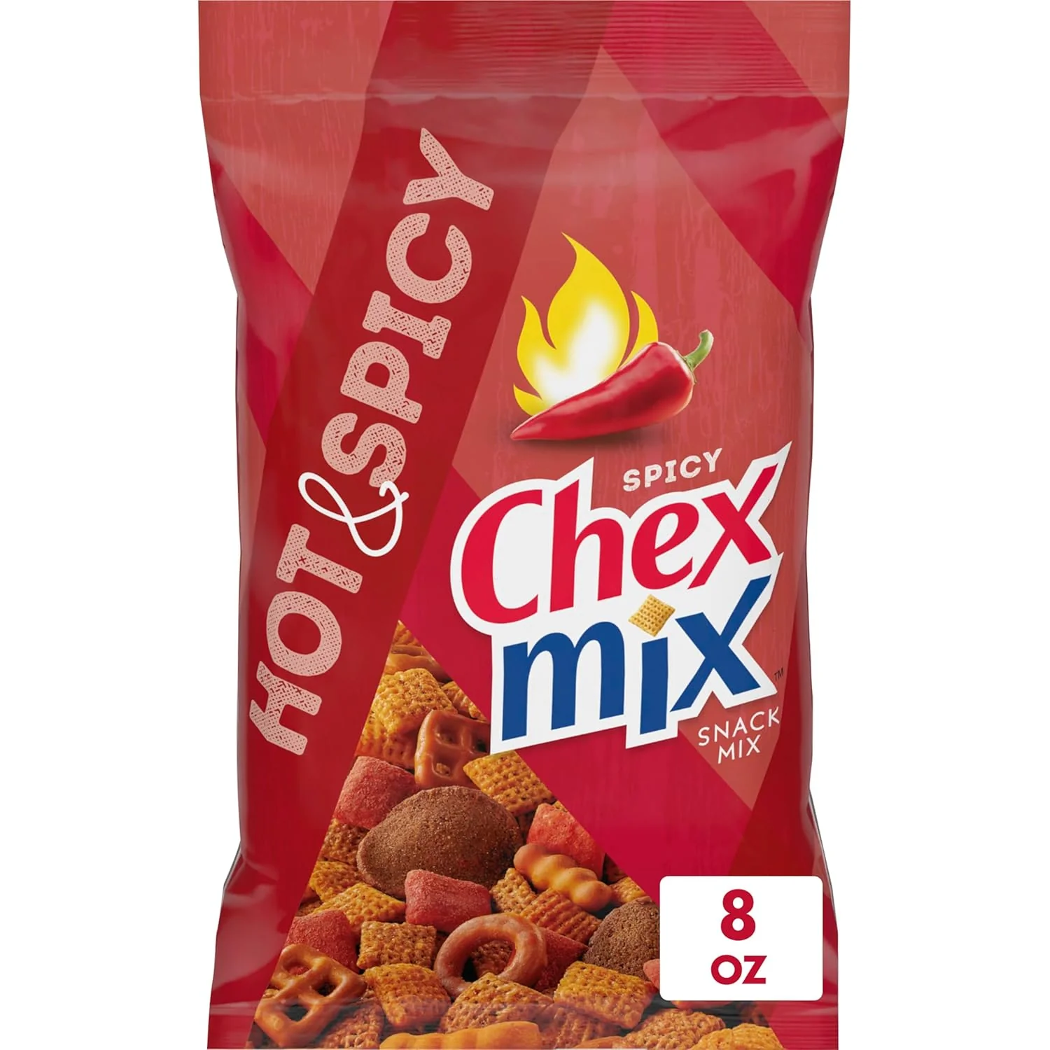 Chex Mix Snacks - Savory Snack Mix Hot & Spicy (12 x 8oz)