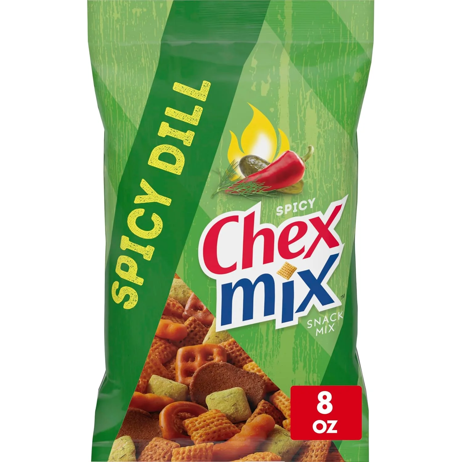 Chex Mix Snacks - Savory Snack Mix Spicy Dill (12 x 8oz)