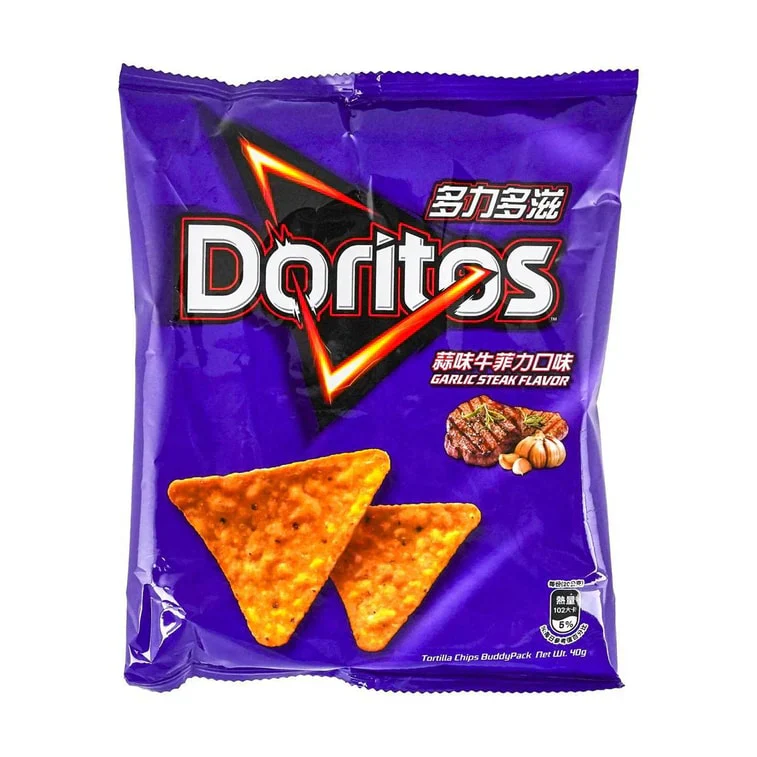 Doritos Corn Chips - Garlic Steak Flavor (12 x 68g)