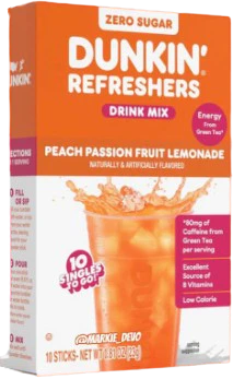 Dunkin' Refreshers - Peach Passionfruit Lemonade Single To Go Drink Mix 10ct (12 x 0.81oz)