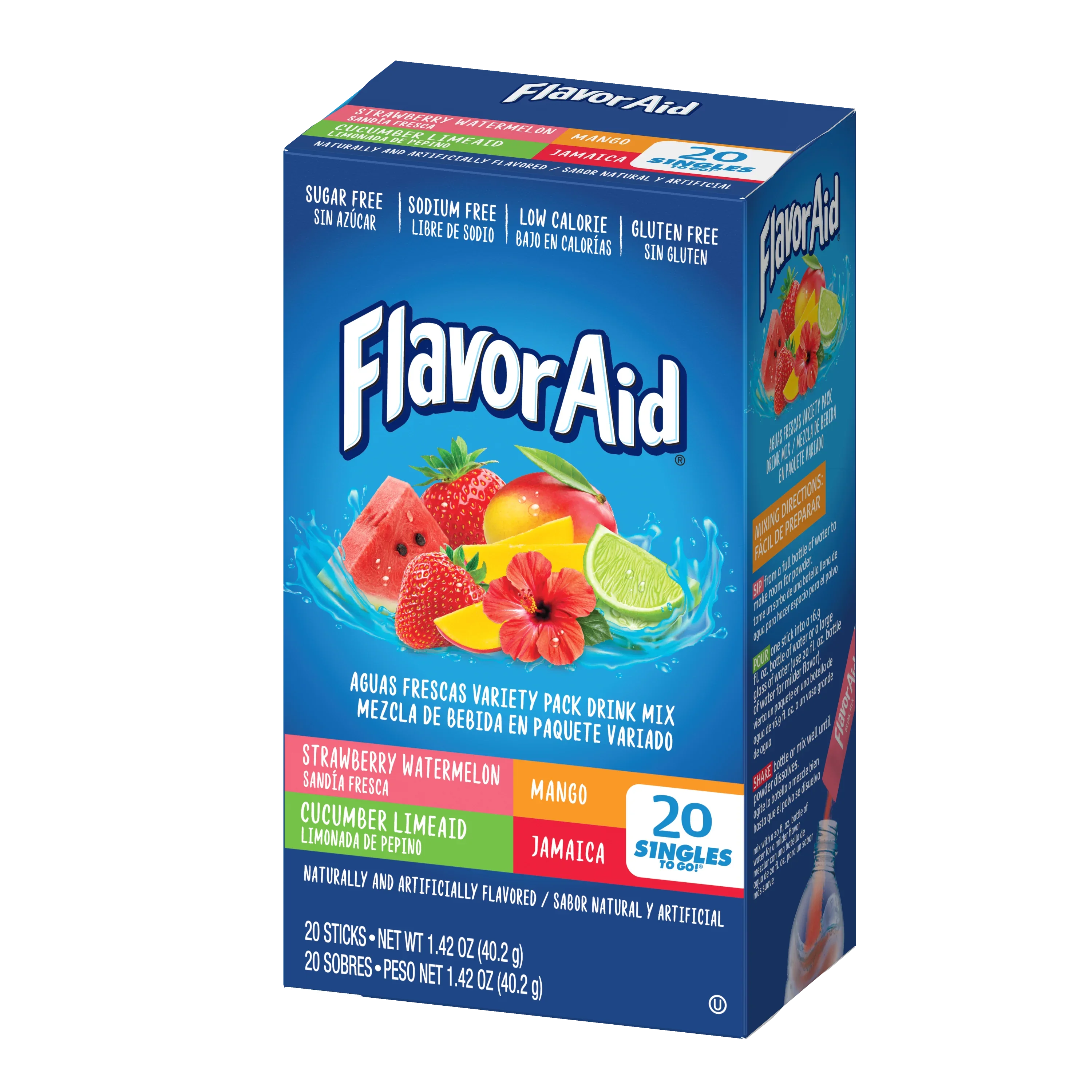 Flavor Aid - Aguas Frescas Variety Pack Single To Go Drink Mix 20ct (6 x 1.42oz)