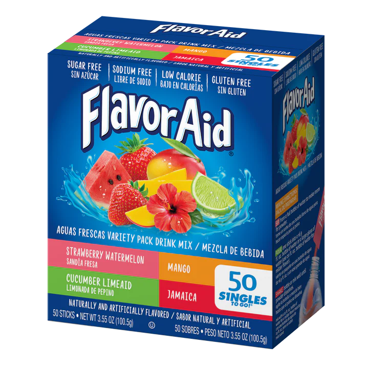 Flavor Aid - Aguas Frescas Variety Pack Single To Go Drink Mix 50ct (4 x 3.55oz)