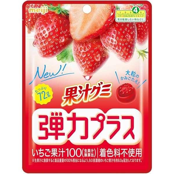 Fruit Juice Elastic Plus Gummy - Strawberry (7 x 12 x 72g)
