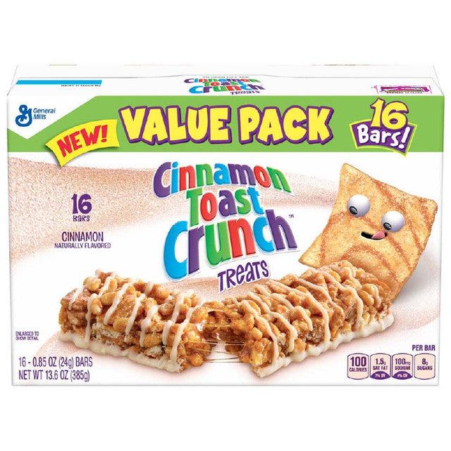 General Mills Cereal Bars - Cinnamon Toast Crunch Treat Bars Value Pack 16CT (4 x 13.6oz)