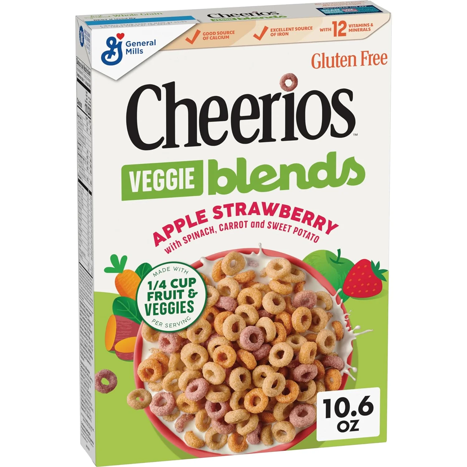General Mills Cereal - Cheerios Veggie Blends Apple Strawberry Cereal (12 x 10.6oz)