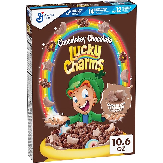 General Mills Cereal - Chocolatey Chocolate Lucky Charms Cereal (12 x 10.6oz)