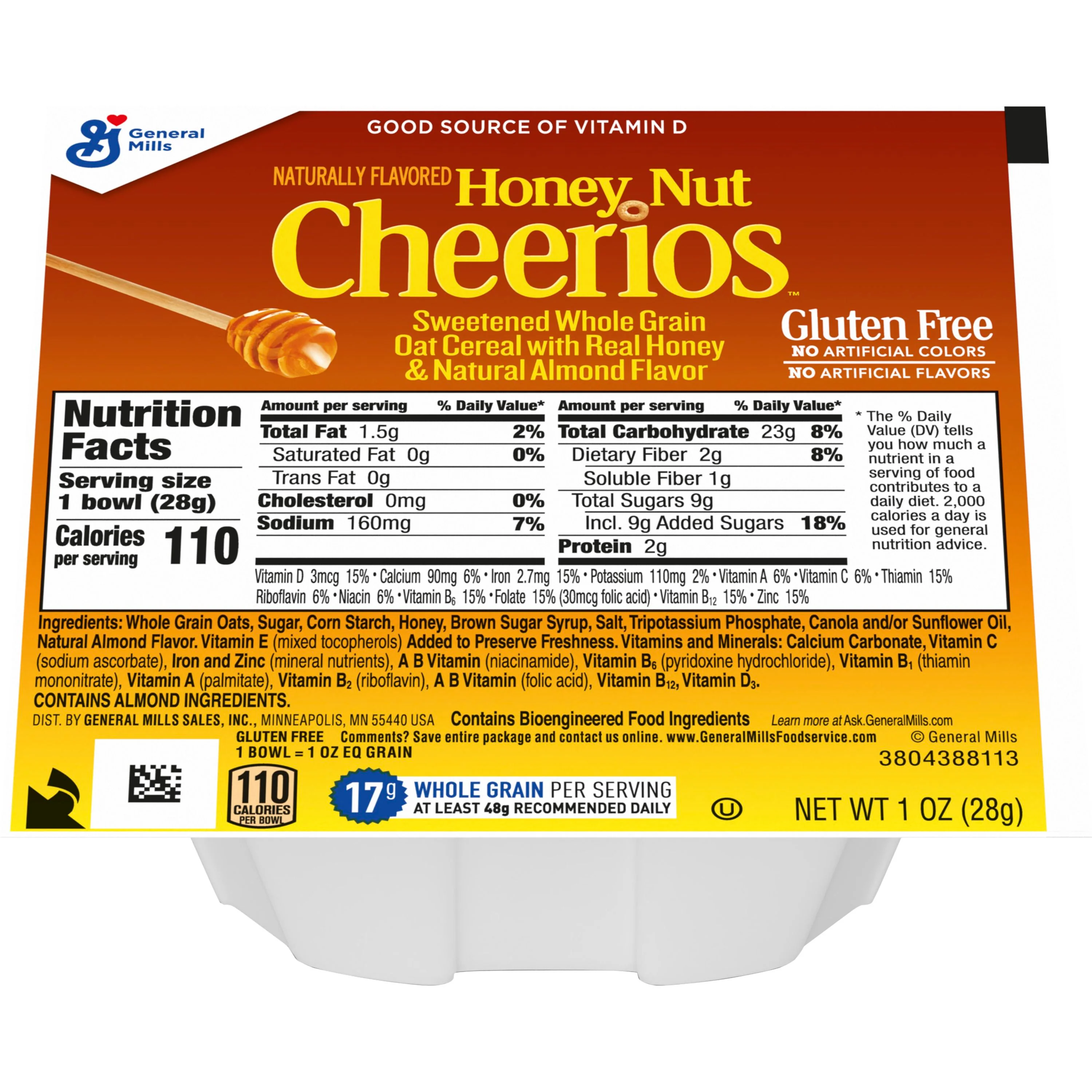 General Mills - Honey Nut Cheerios Cereal Bowl Pack (96 x 1oz)