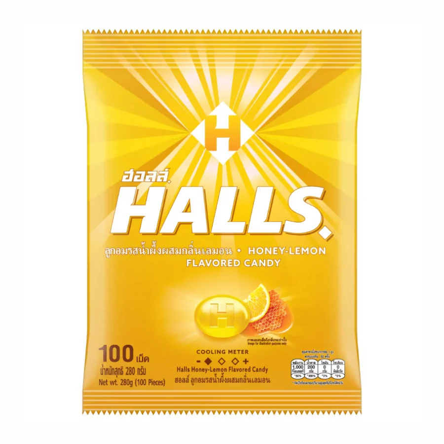 HALLS Candy In Bag Honey (36 x 100pcs)