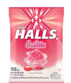 HALLS Candy In Bag Icy Strawberry Syrup (36 x 100pcs)