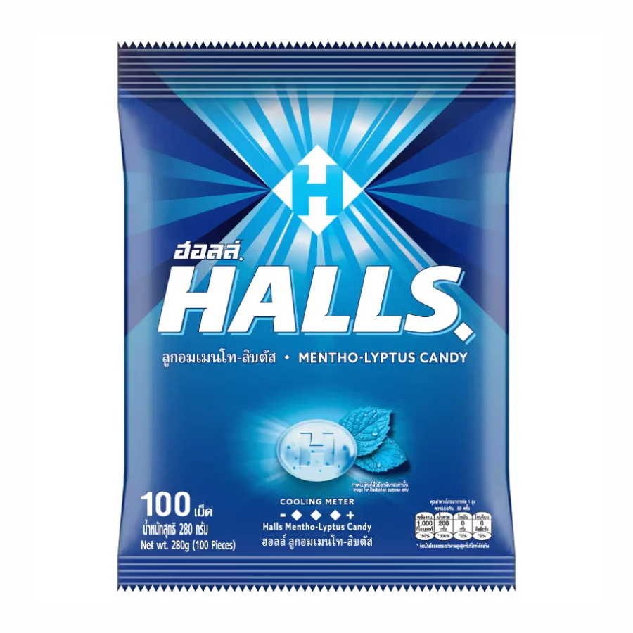 HALLS Candy In Bag Mentho Lyptus (36 x 100pcs)