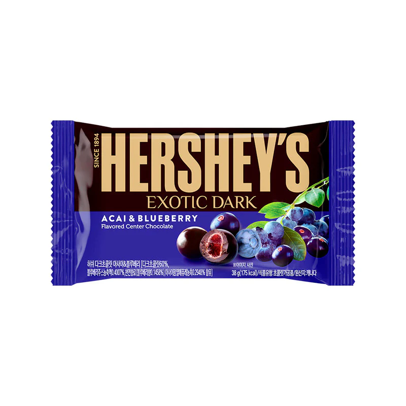 HERSHEY'S Exotic Dark Chocolate Acai & Blueberry (144 x 38g)