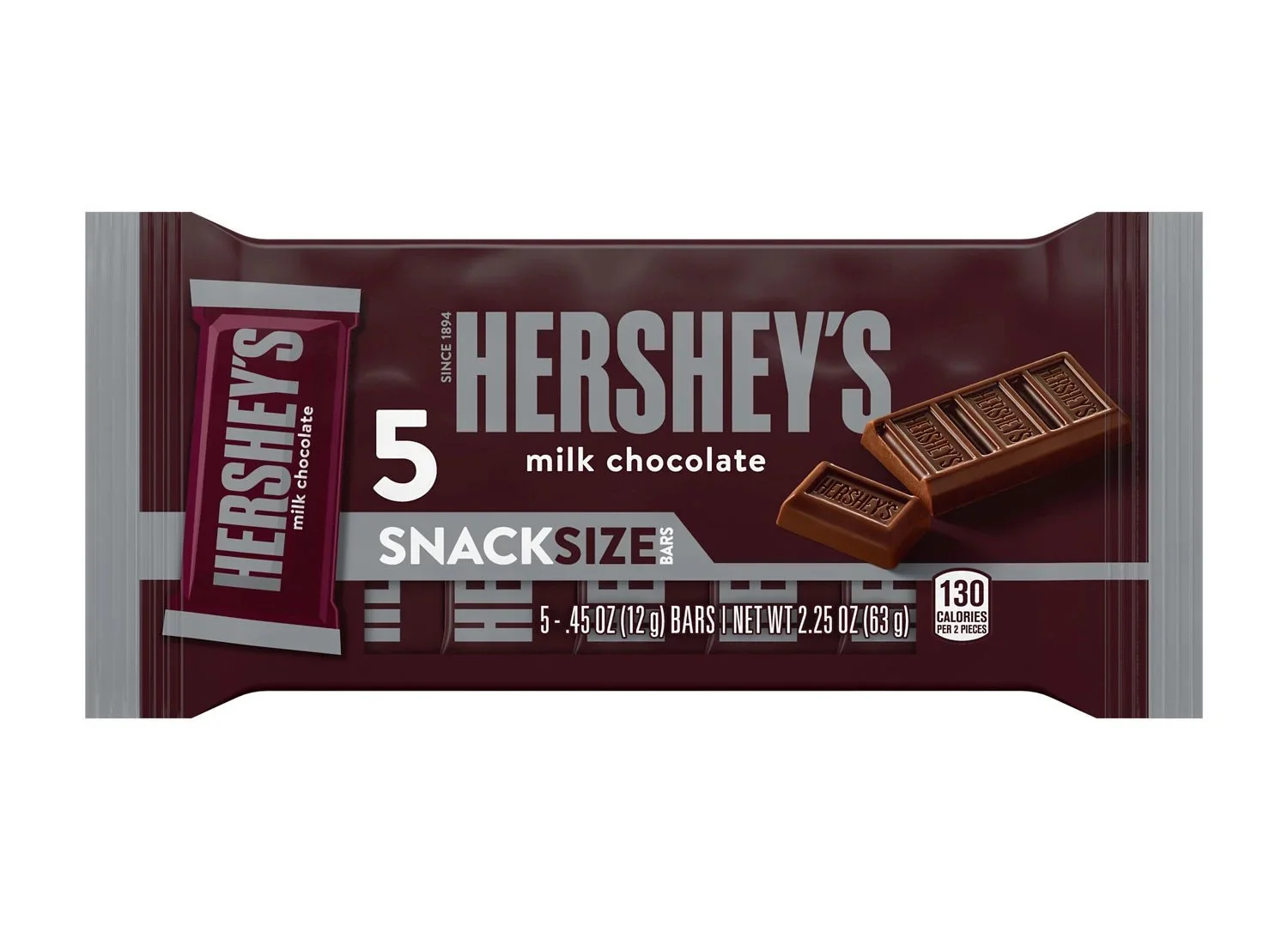 Hershey's - Milk Chocolate Snack Size (5 x 2.25oz)