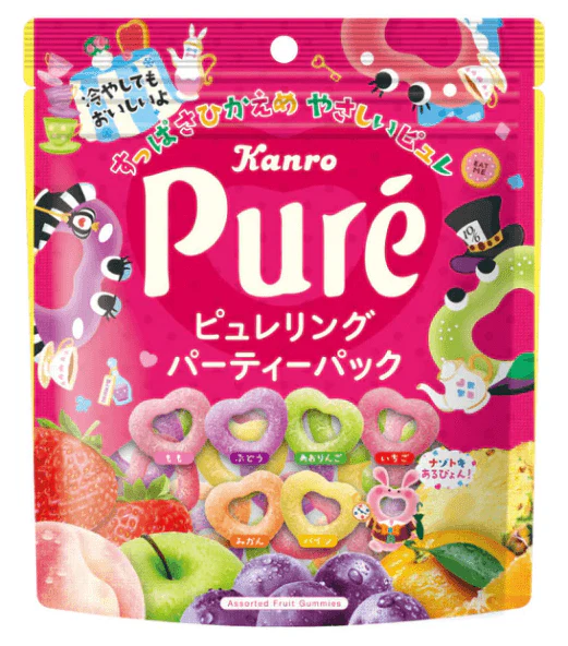 KANRO Pure Ring Heart Gummy Party Pack 4 x (4 x 156g)