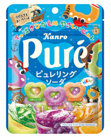 KANRO Pure Ring Soda Gummy 6 x (12 x 63g)