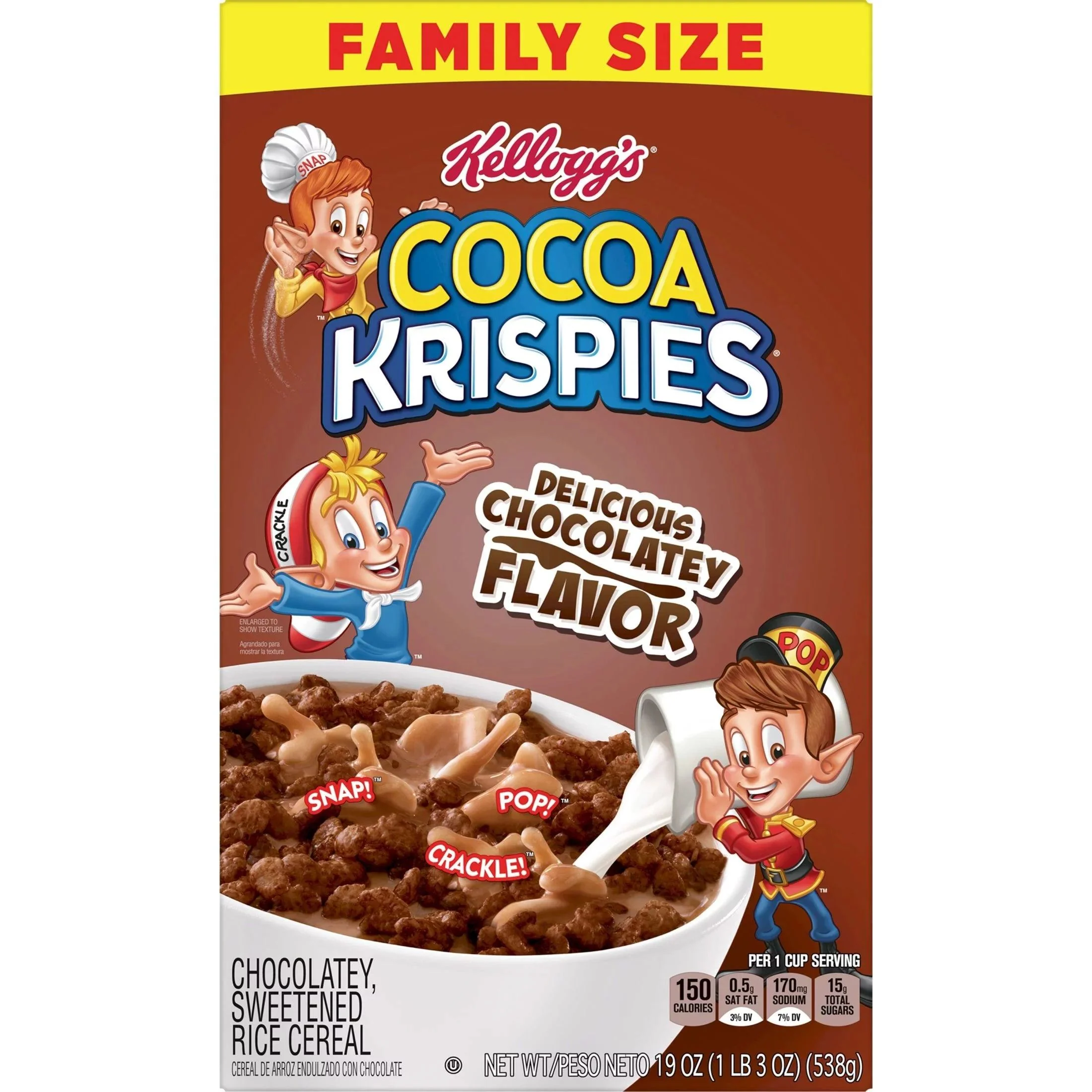 Kellogg's Cereal - Cocoa Krispies Cereal Family Size (8 x 19oz)