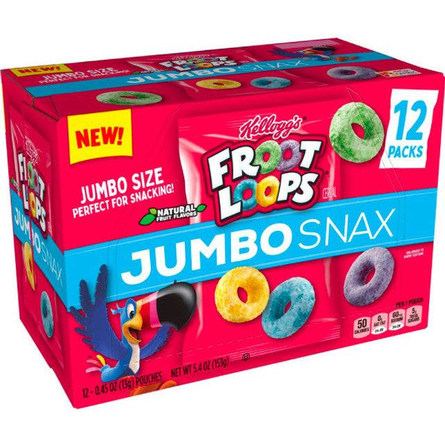 Kellogg's Cereal - Froot Loops Cereal Jumbo Snax Snax 12 Packs (4 x 5.4oz)