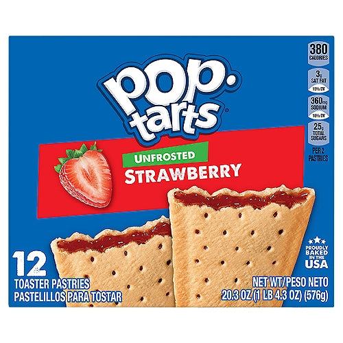 Pop Tarts - Unfrosted Strawberry (12 x 20.3oz)