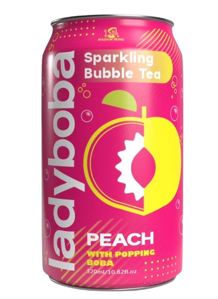 Lady Boba - Peach Sparkling Bubble Tea (24 x 320ml)