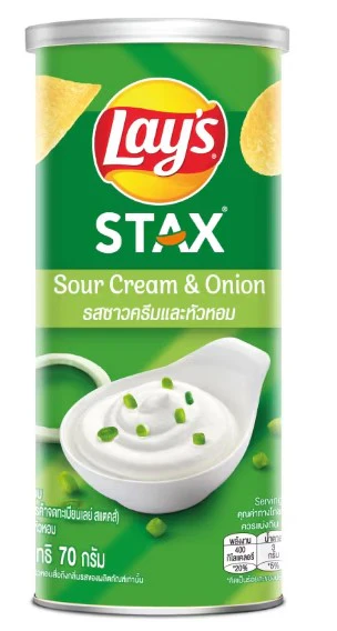 Lay's Stax - Cream Onion Potato Chips (24 x 65g)