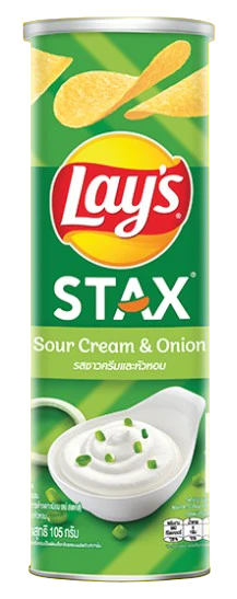 Lay's Stax - Sour Cream Onion Potato Chips (16 x 100g)