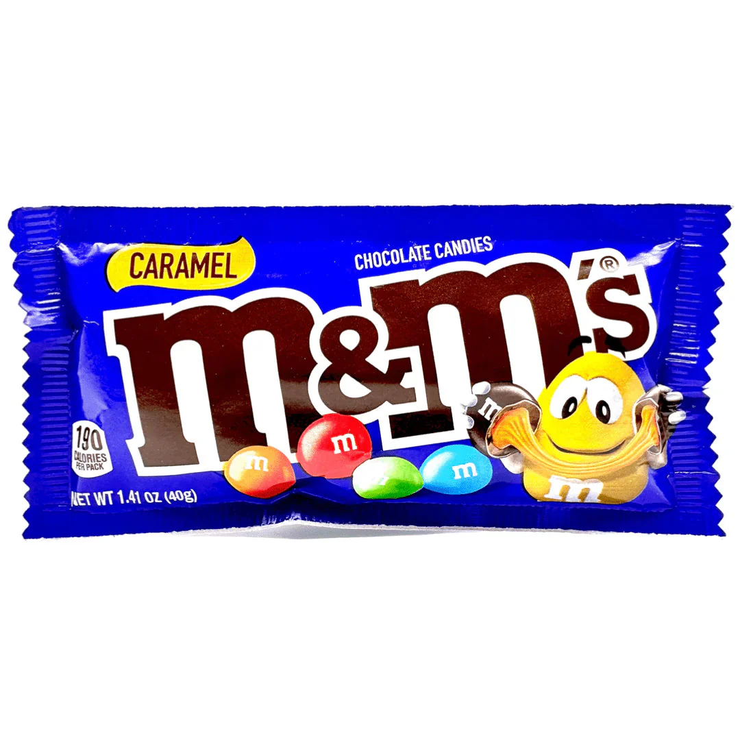 M&M Caramel Chocolate Candy Regular Size 12 x (24 x 1.41oz)