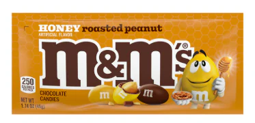 M&M Honey Roasted Peanut Chocolate Candy Regular Size 6 x (24 x 1.74oz)