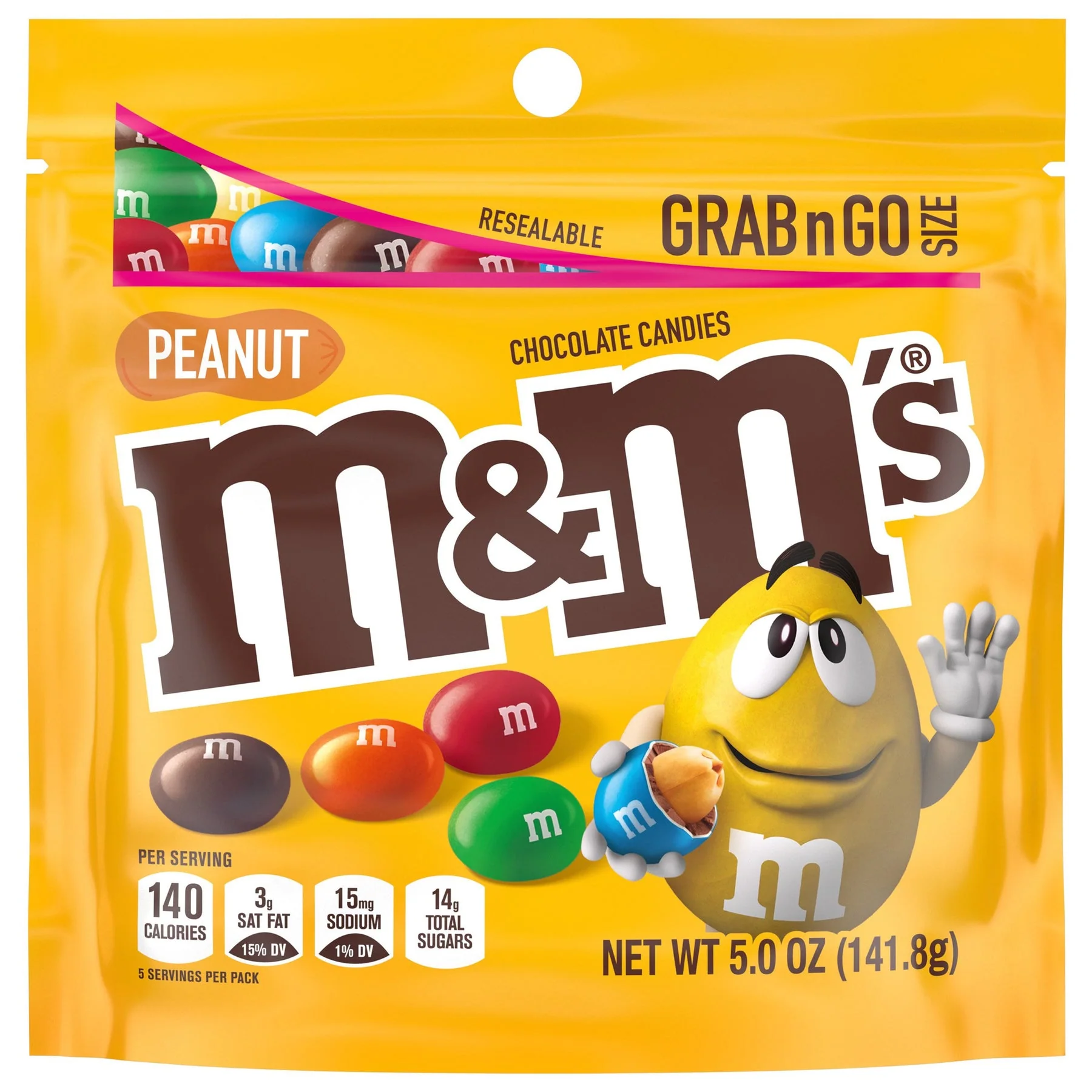 M&M Peanut Chocolate Grab n Go Size (12 x 5oz)