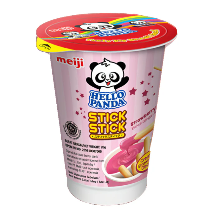 Meiji - Hello Panda Dip Dip Strawberry (12 x 12 x 20g)