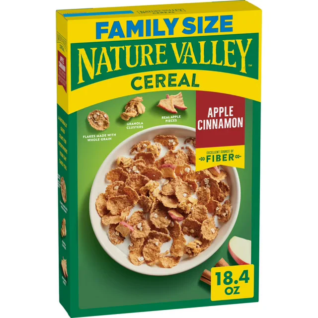Nature Valley Cereal - Apple Cinnamon Cereal Family Size (6 x 18.4oz)