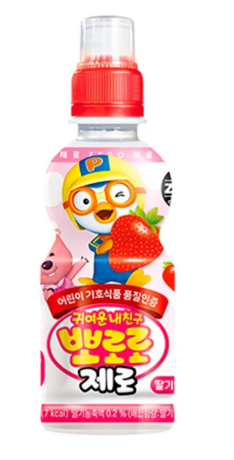 PALDO Pororo Zero Kids Beverage Strawberry Flavor (24 x 235ml)