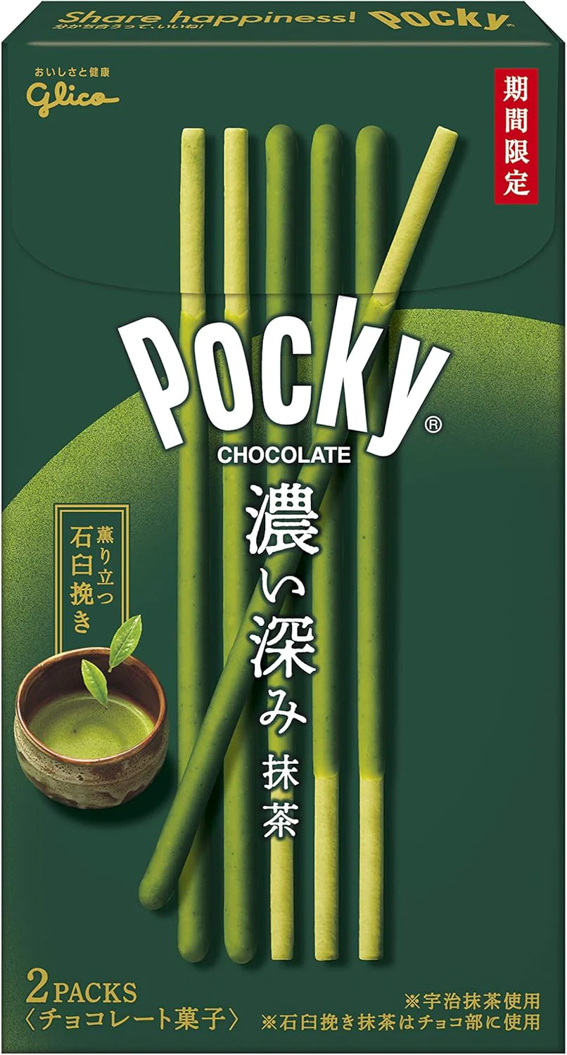 Pocky Chocolate Coated Biscuit Stick Rich Matcha (10 x 12 x 2 Packs)