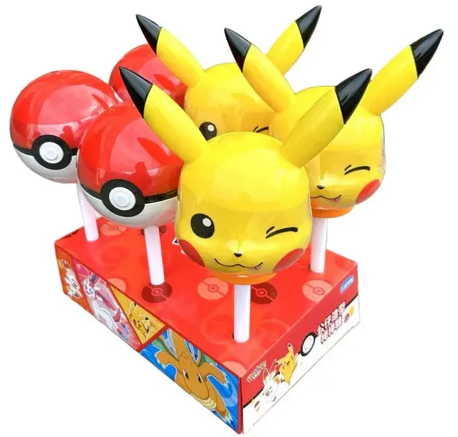 Pokemon Cartoon Shaped Lollipop - Pikachu Fruit Flavour (24 x 80g)
