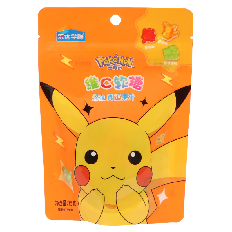 Pokemon Gummy - Vitamin C Soft Candy Mix Flavours (Orange + Strawberry + Green Apple) 6 x (8 x 75g)