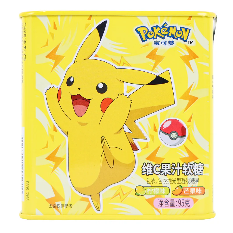 Pokemon Soft Candy Tin - Vitamin C Soft Candy Mix Flavours (Lemon + Mango) 8 x (6 x 95g)