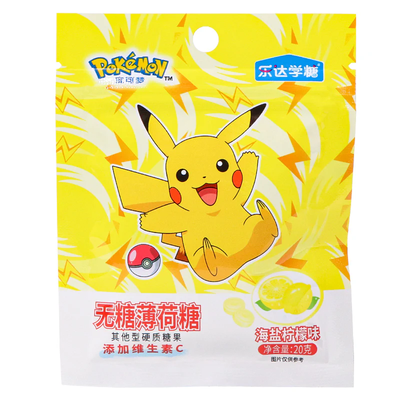 Pokemon Sugar Free Hard Candy Sea Salt Lemon 12 x (12 x 20g)